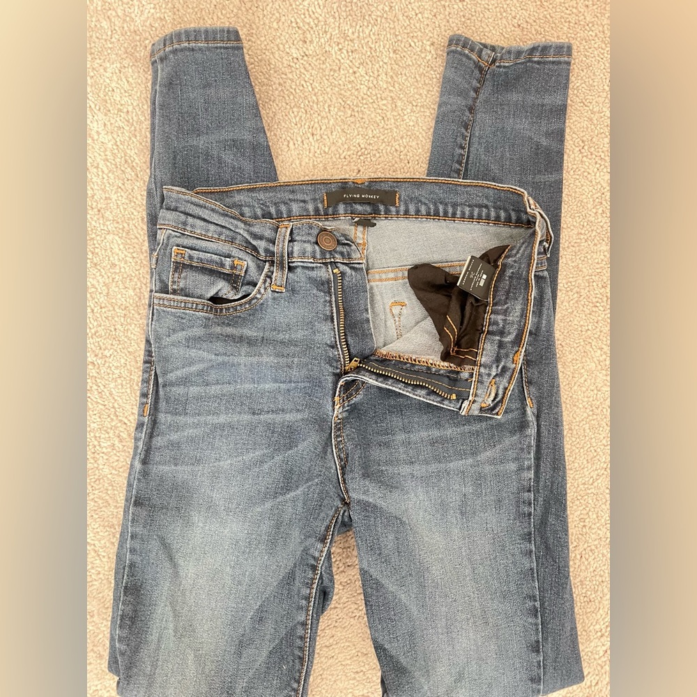 Flying Monkey Skinny Blue Jeans with Natural Fading